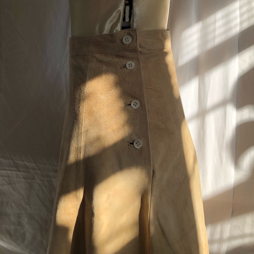 Calvin Klein Sport Petite suede midi skirt